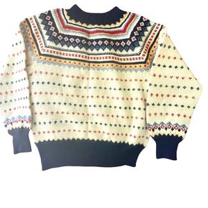 Ski sweater beige 1960s wool handcrafted vintage